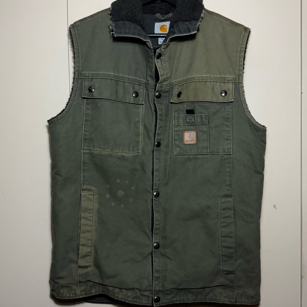 Carhartt Olive Sherpa-Lined Vest